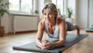 Pilates ab 50: Die Übung mit gekreuzten Crunches ist laut Trainerin am effektivsten gegen Bauchfett
